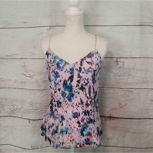 J. Crew Multicolor Silk Spaghetti Strap Cami Tank Size 2 NWT